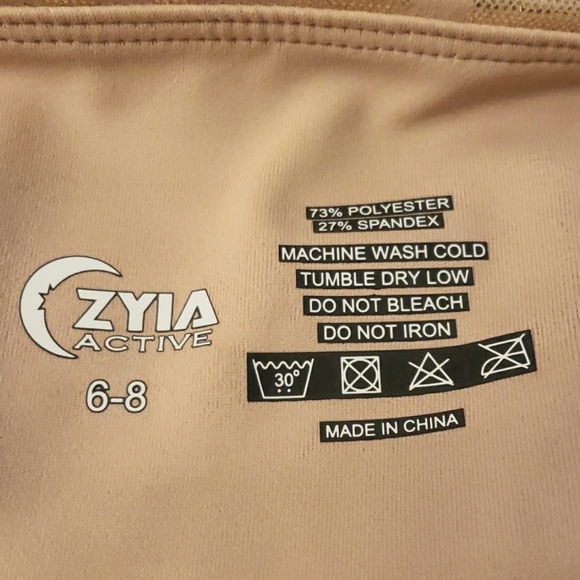 ZYIA Light and Tight High Rise 7/8 24" Gold Metallic Print Yoga Pants Size 6-8 - Picture 2 of 6